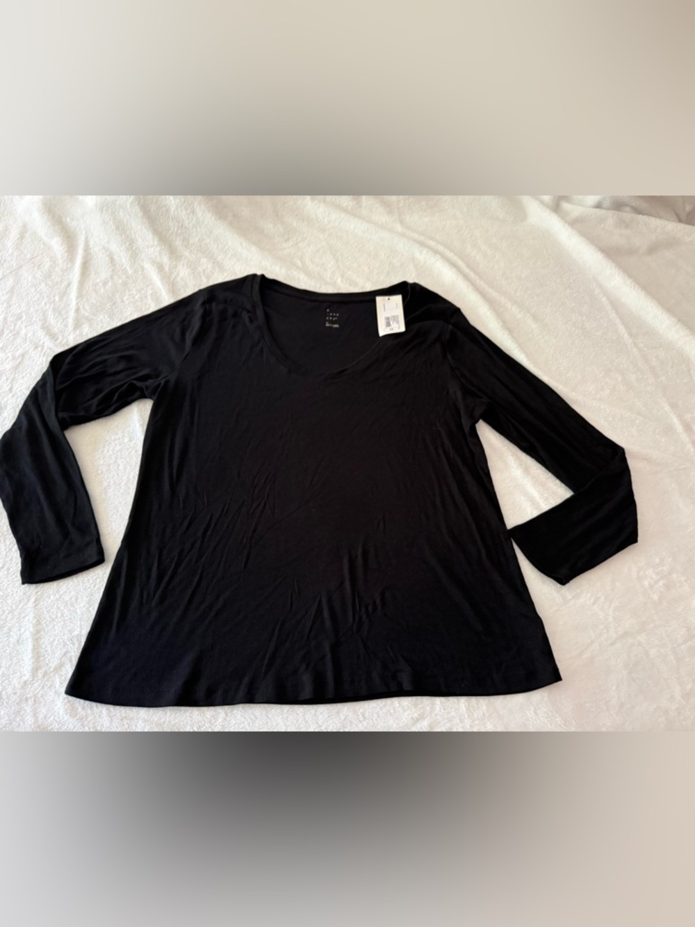 New A New Day Black Ribbed V-neck Top 1X NWT